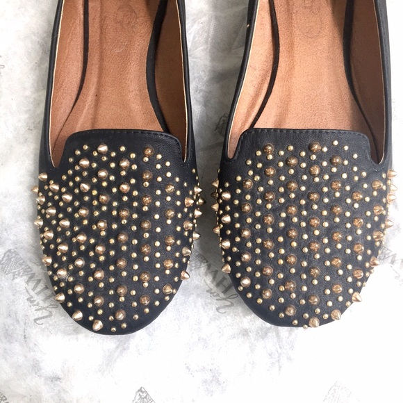 Shoes - Gold studded black statement flats Shoes - Gold studded black statement flats
