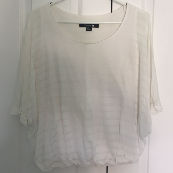 Forever 21 white bubble striped top