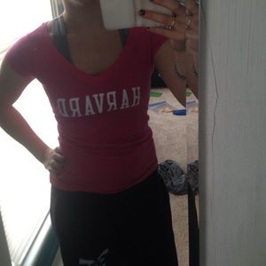 Pink Harvard v-neck