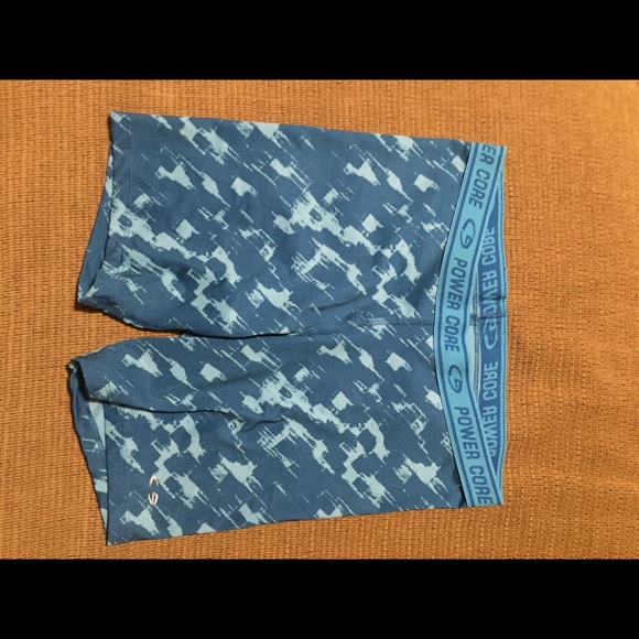 Blue compression shorts