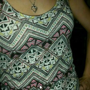 Pink Small Aztec Print Tank