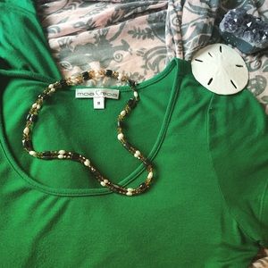 Comfy Green Short-Sleeve Dress