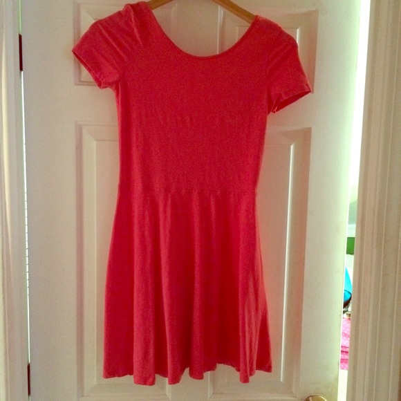 Bright Pink Fit and Flare Skater Dress Scoop Back - Picture 1 of 2