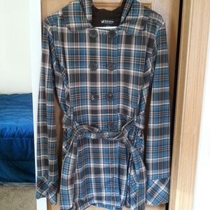 Lightweight Plaid Trench Coat