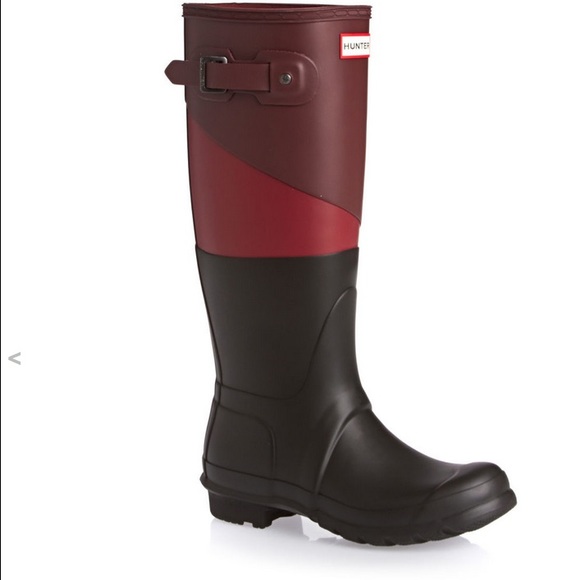 Hunter Boots Asymmetric Colour Block Wellington