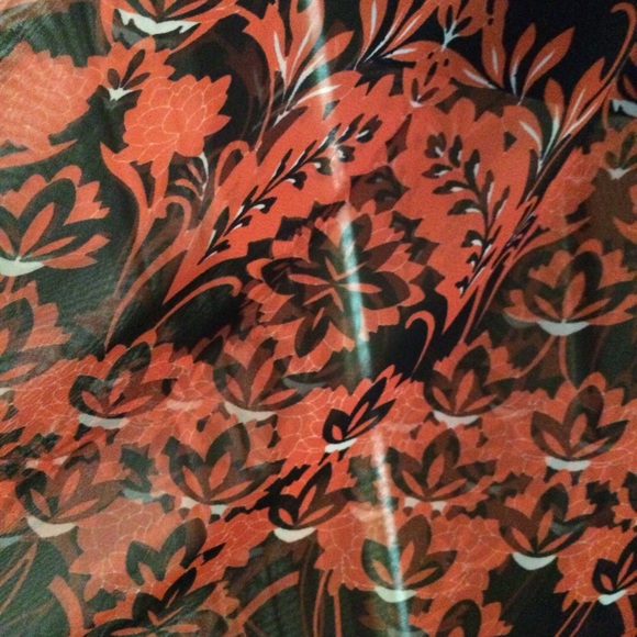 Navy Blue and Orange Semi Sheer Maxi Skirt - Picture 2 of 2