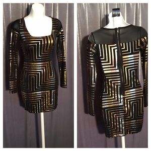 Bebe black and gold dress!