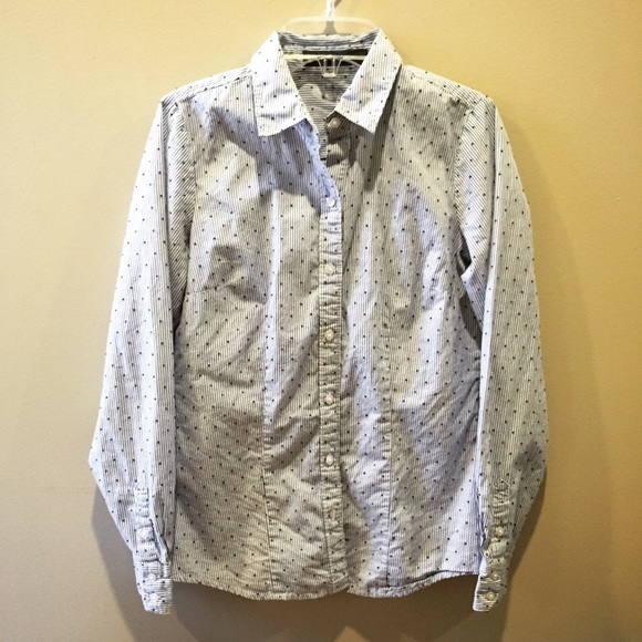 ⚡️FLASH SALE⚡️Navy blue Striped button up - Picture 2 of 3