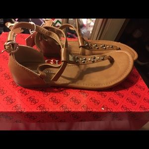 Brown beaded sandals