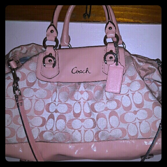Coach Ashley Sig. Sateen Satchel Handbag Purse