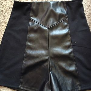 Leatherette high waisted shorts
