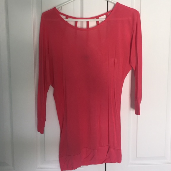 Charlotte Russe pink cutout back blouse