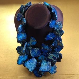Clustered Blue Jasper Necklace