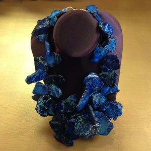 Clustered Blue Jasper Necklace