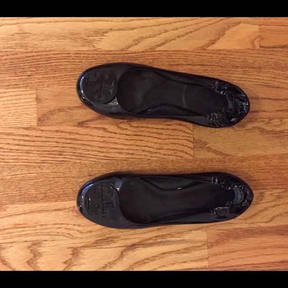 Tory Burch black patent leather flats