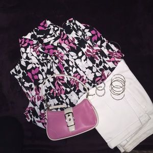 Coach Pink and White Summer Bag