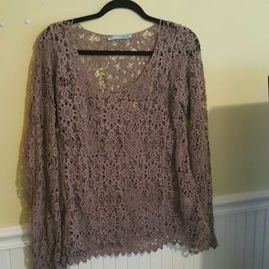 Brown lace shirt