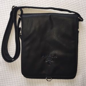 Prada Black Flat Messenger Bag