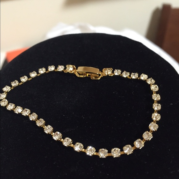 Tennis style Swarowski Crystal 14k over sterling.