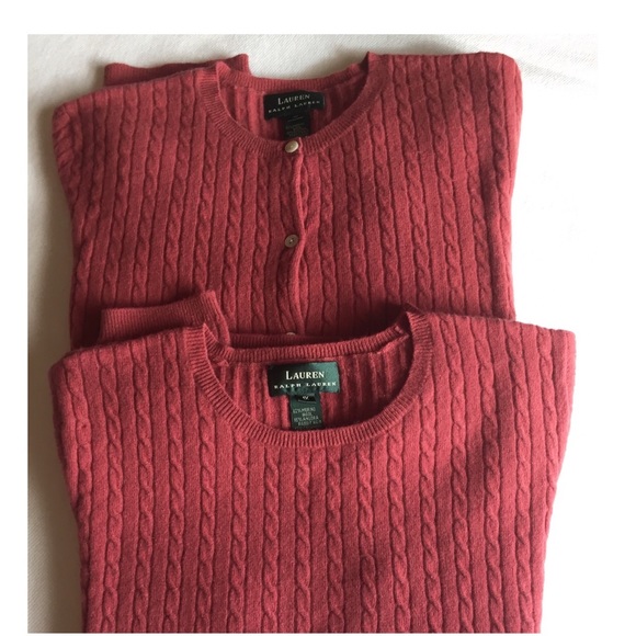 Gone 2/12 Ralph Lauren cable sweater set EUC