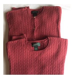 Gone 2/12 Ralph Lauren cable sweater set EUC