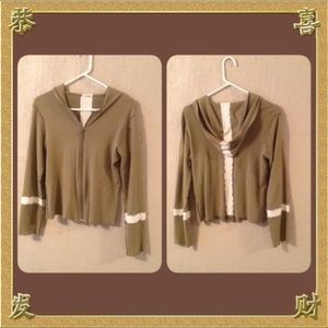 2/$8 Olive Green Top/Cardigan