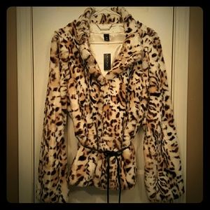 White/Black Animal Print Jacket.  NWT