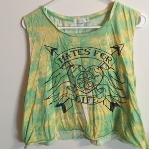 "mates for life" tie-dye crop top from forever21.