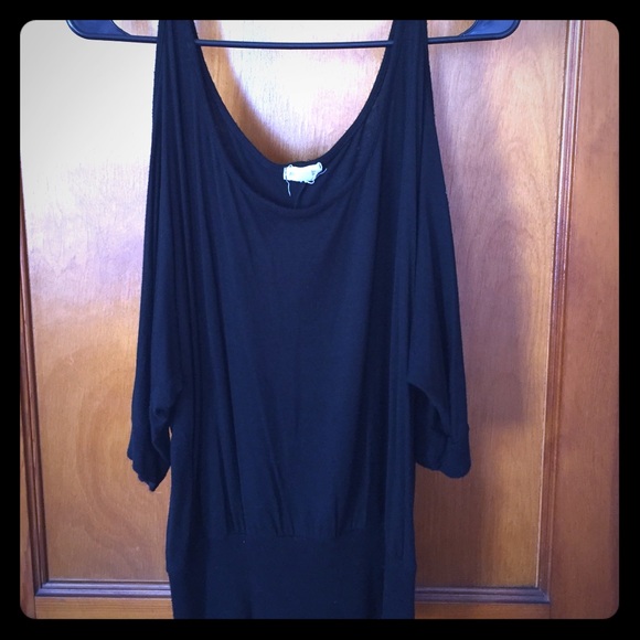 Open shoulder black top!