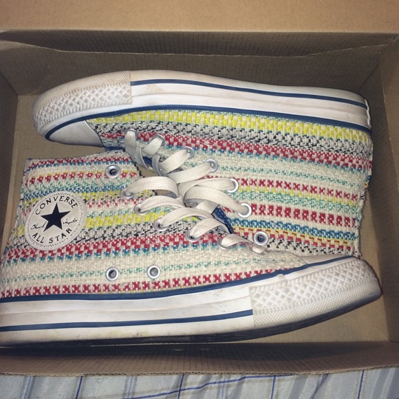 Multi colored hightop converse