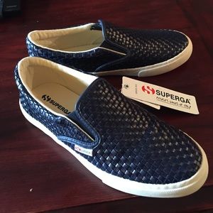 Superga Navy Slip-On Shoes