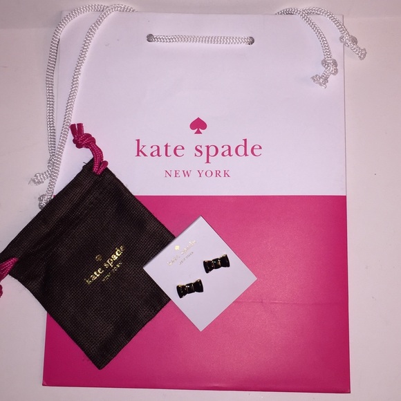 Black bow earrings - Picture 2 of 3