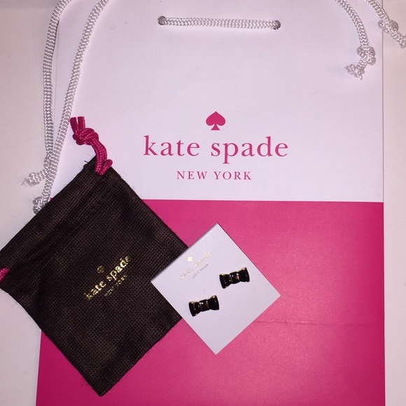 Black bow earrings - Picture 3 of 3