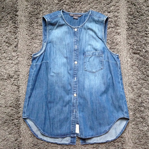 A/X Armani Exchange Tops - Sleeveless Denim Shirt