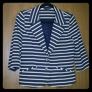 Express Striped Navy Blazer