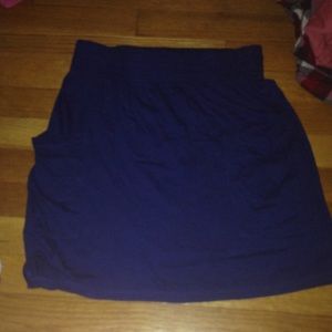 A navy blue skirt