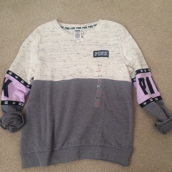 🔥SOLD🔥NWT VS Lavender Colorblock Crew - Picture 2 of 2