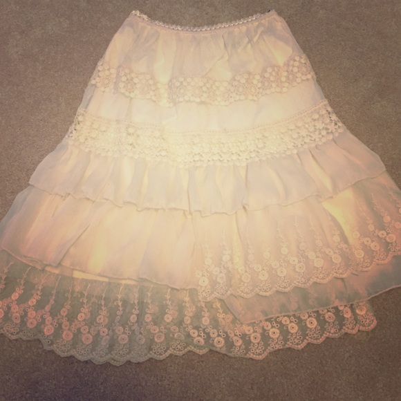 Lacey tiered beautiful tiered skirt.