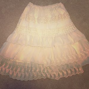 Lacey tiered beautiful tiered skirt.