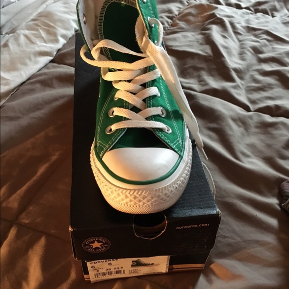 Green high top converse