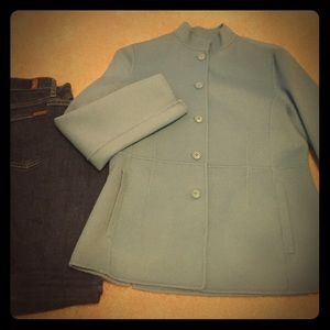 Pewter blue 100% wool jacket/blazer