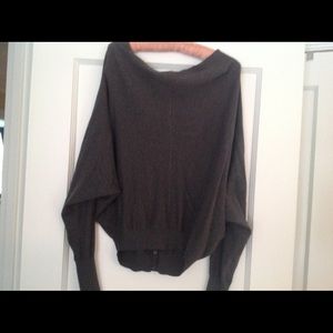 All saints bat winged dark grey sweater