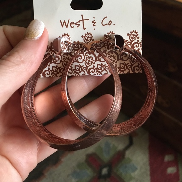 Copper Tooled Earrings