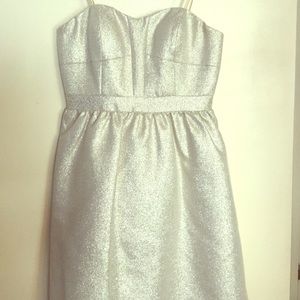 Strapless sparkly gold mini party dress!