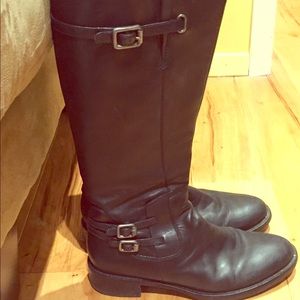 Ecco black boots with buckle detail size 8