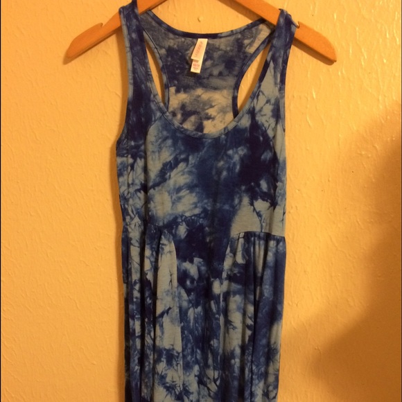 Blue tie dye dress