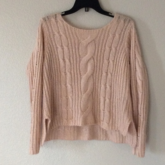 Light Pink Cable Knit Sweater