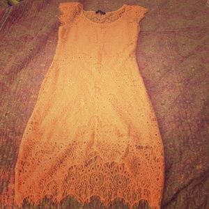Peach lace summer dress
