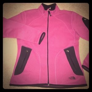 North face pink sweater/fleece zip up