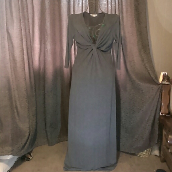 Gray twist front maxi dress